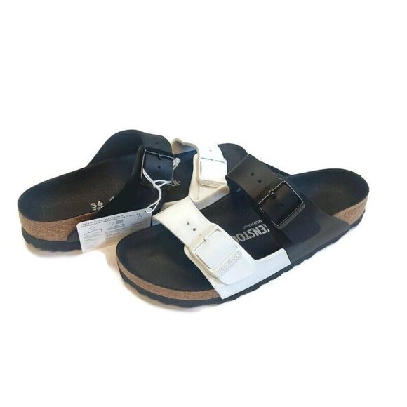 Birkenstock Arizona Split Birko-Flor Sandals Womens Size 5 Black White EU 36 - Picture 10 of 10
